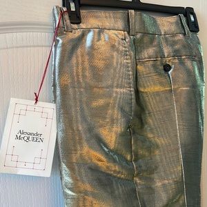 Alexander McQueen gold pants